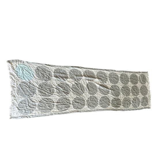 Kate Spade New York Scarf Women's Blue White Grey Polka Dot Oblong 24" x 78" - Picture 5 of 5
